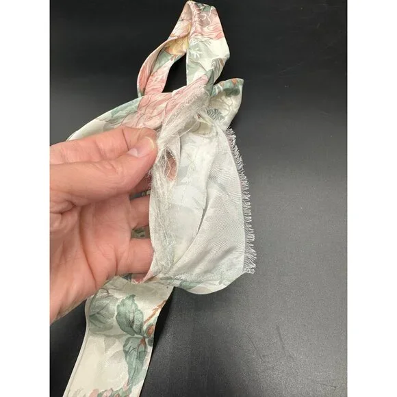 Vintage Nightgown Robe Set 1980s Dreamtime USA Floral Lace Trim Pastel Med? READ - Picture 6 of 10